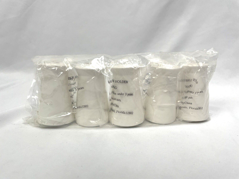 Tupperware Weighted White Toothbrush Holders Pack 5