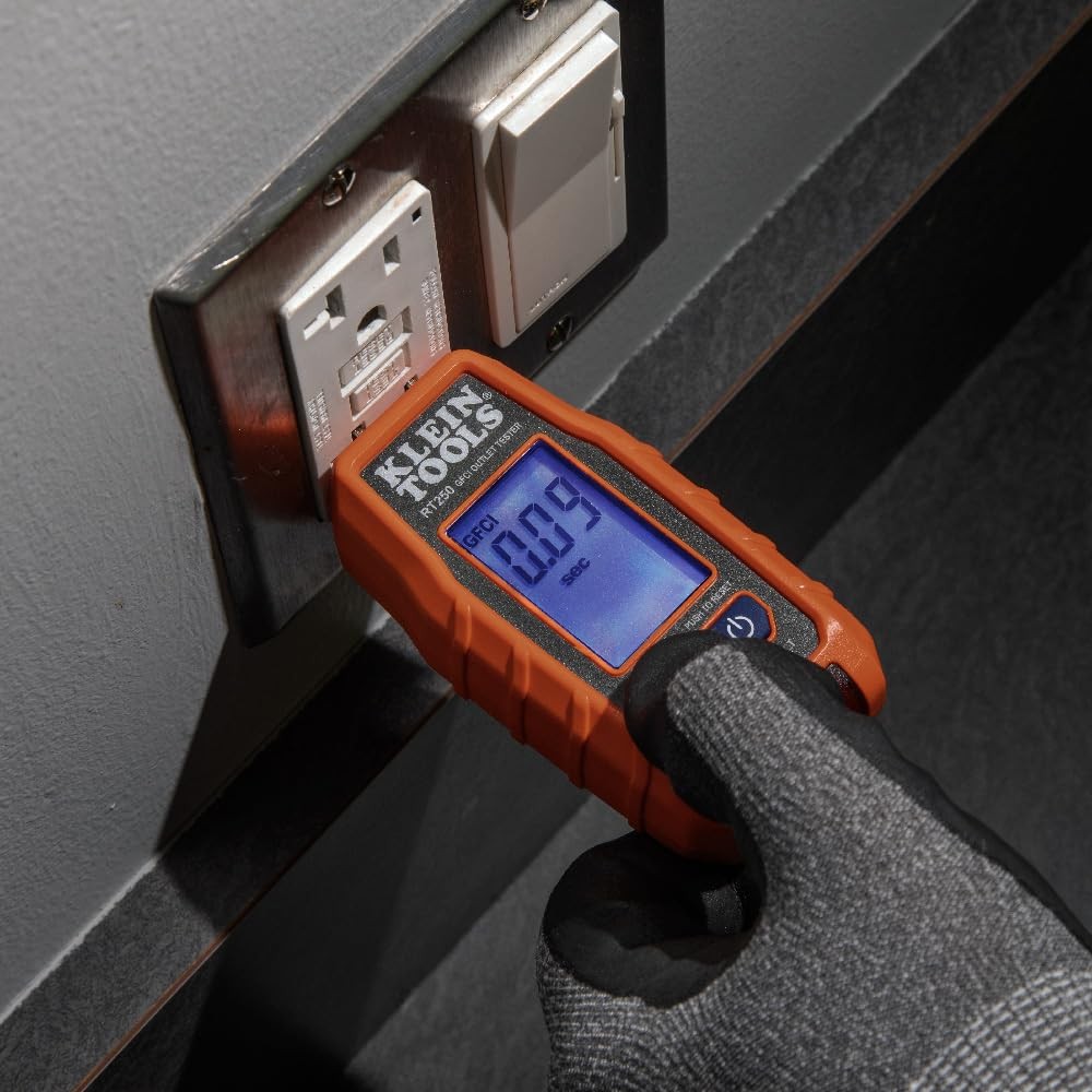 Klein Tools RT250 GFCI Outlet Tester with LCD Display, Electric Voltage Multi
