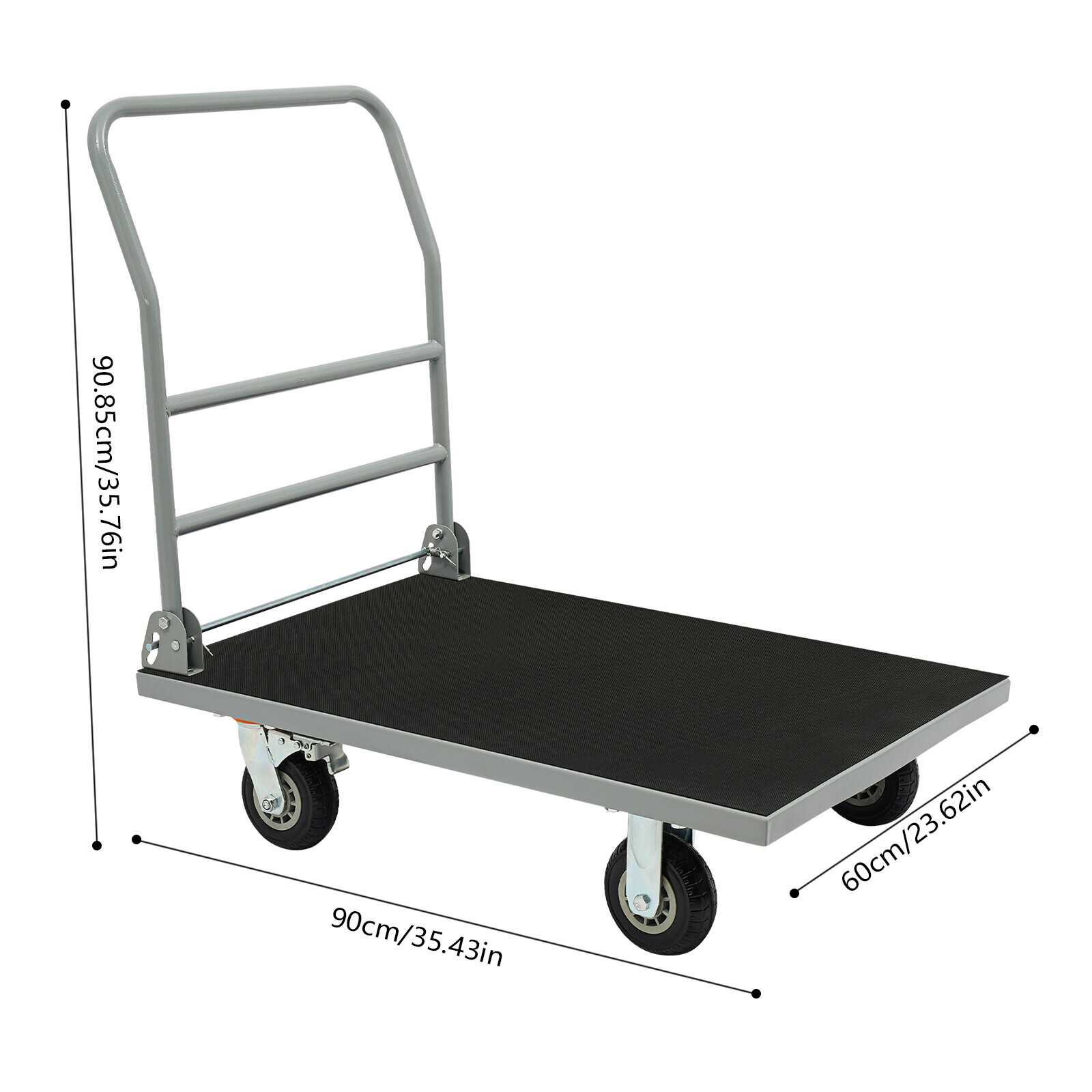 Platform Truck Trolley Foldable Platform Cart 2200lb with 4 Wheels for Warehouse
