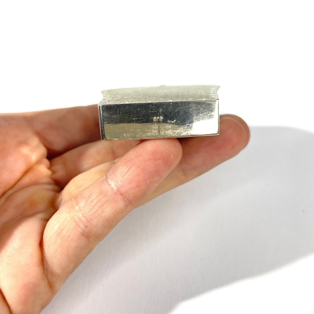 Vintage solid Silver hand carved snuff bottle , Hallmarked