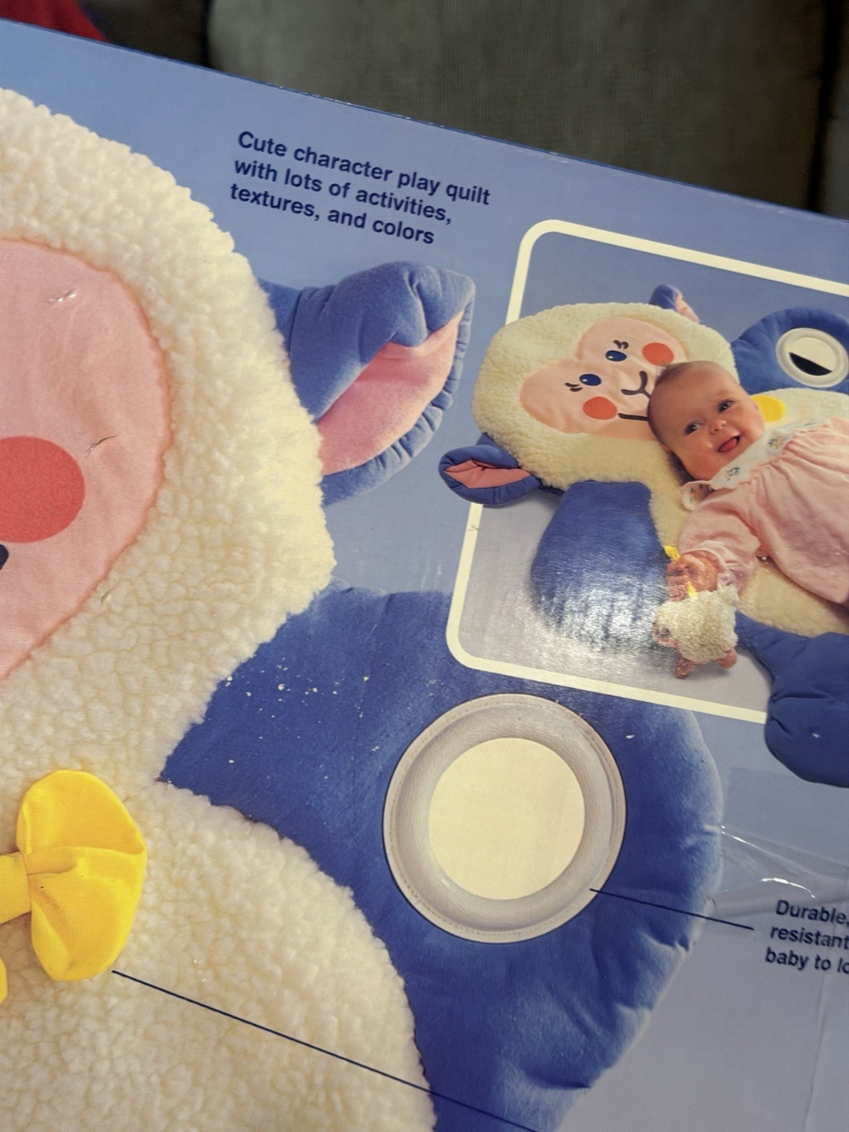 IN BOX Vintage 1992 Little Tikes Fluffy Lamb Quilt Baby Play Mat Tummy Time Toy