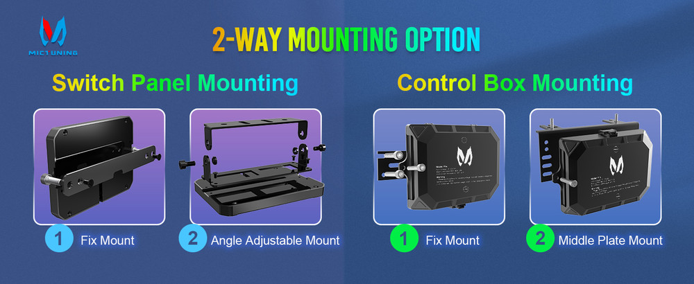 MICTUNING P1s-X RGB 8 Gang Switch Panel - LED Touch Switch Relay Circuit Control