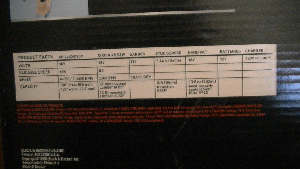 Black&Decker 18 Volt 5 Tool Combo Set