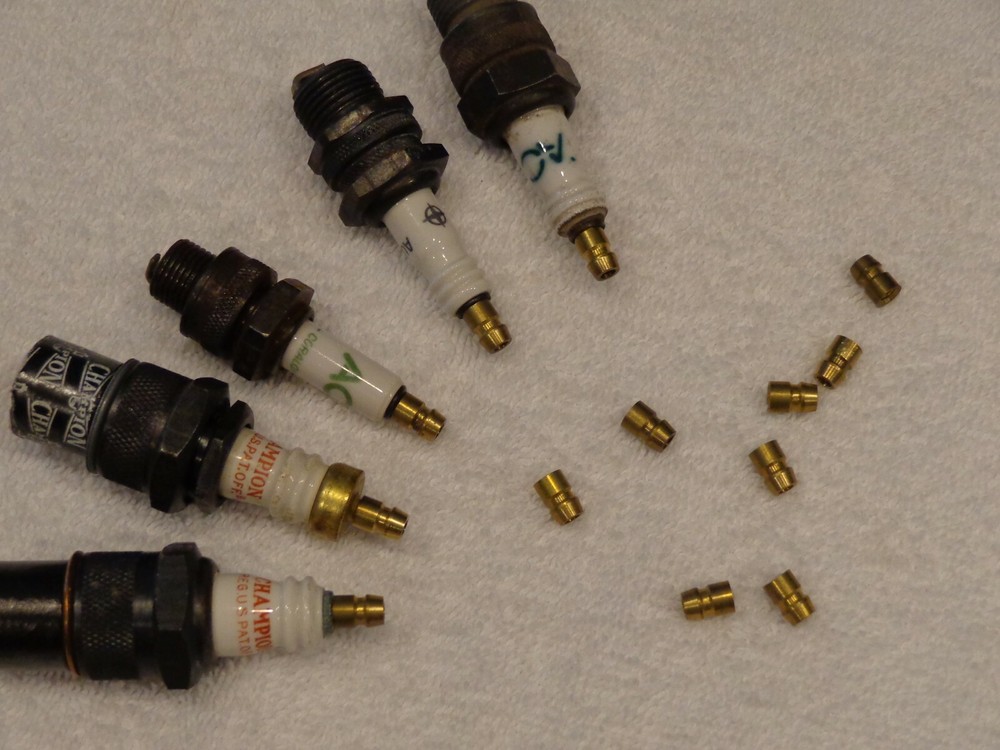 (8) ‘NOS’ Spark Plug Terminal Nuts.....8/32” Brass Spark Plug Terminal Nuts