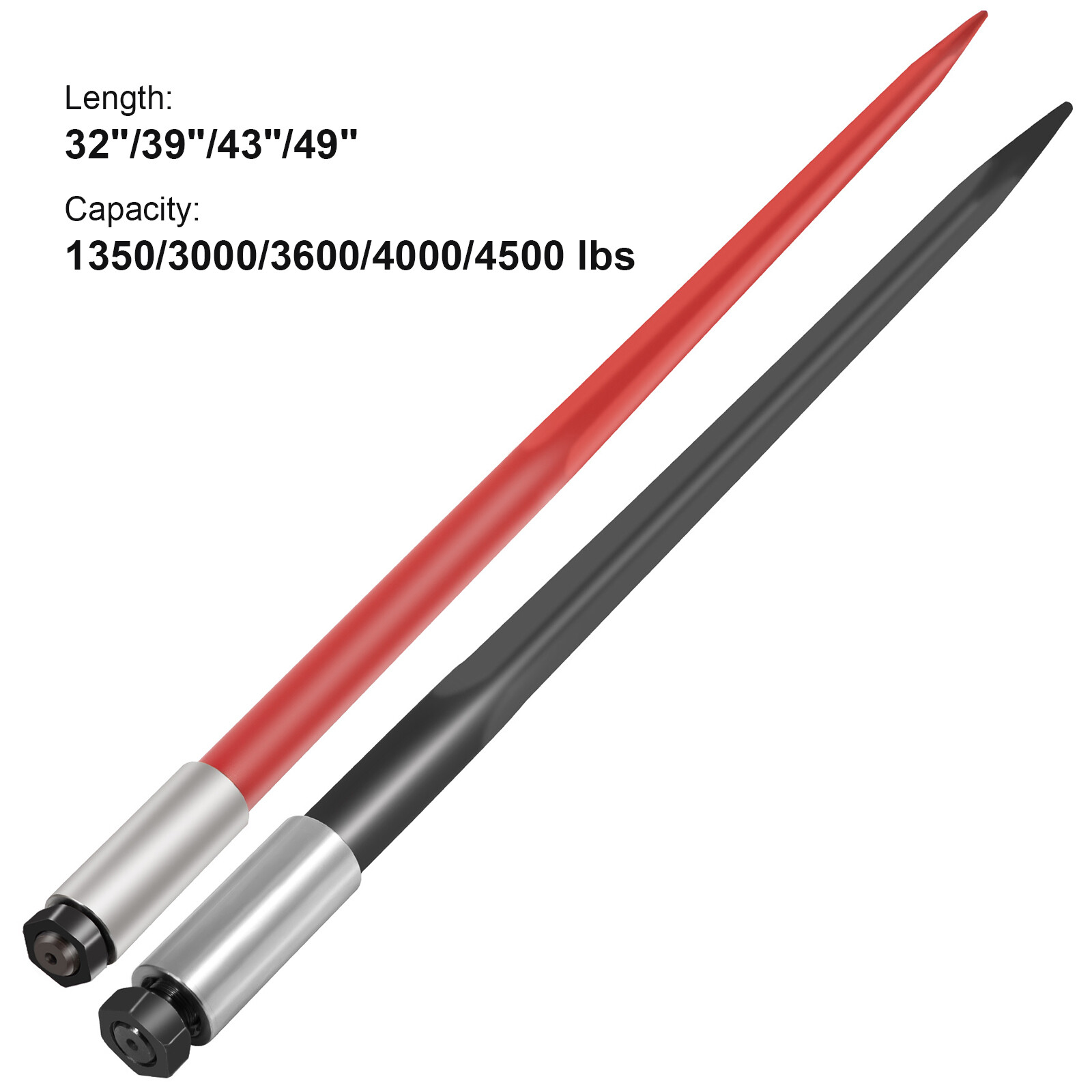 32"39"43"49" Square Hay Bale Spear Wide Tine Spike Skid Conus For Tractor