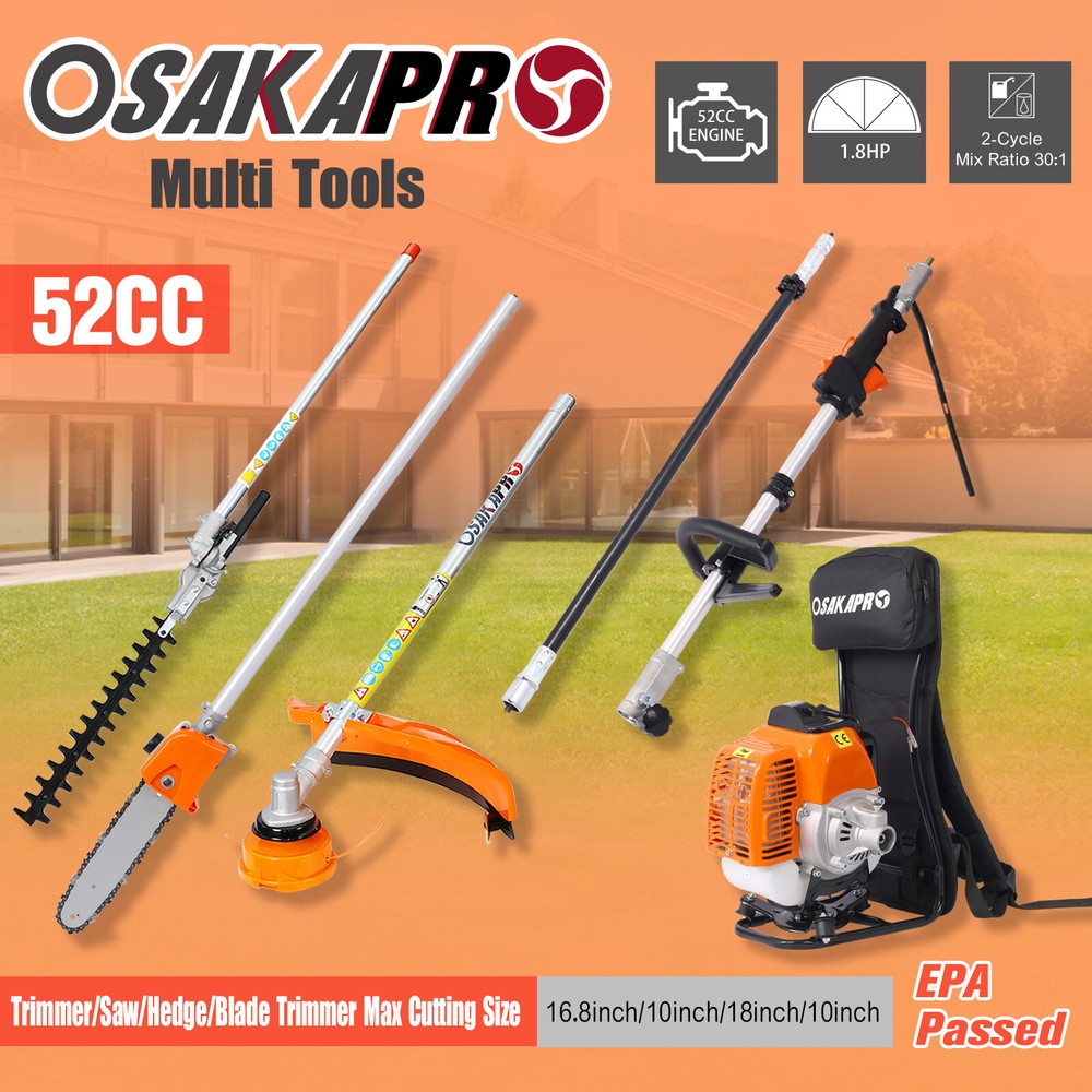 Backpack 4 in 1 Multi-Functional Trimming Tool, 52CC 2-Cycle Garden Tool System