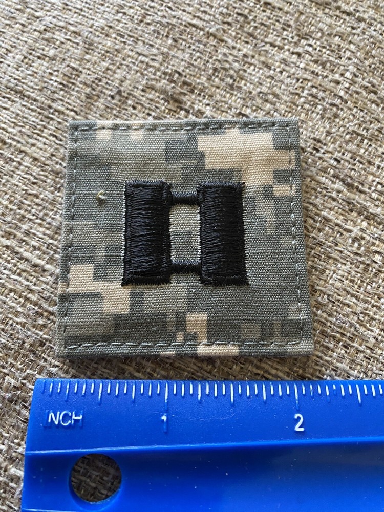 US Army Captain CPT O-3 Rank ACU Hook / Loop Pattern Military Patch INV6258