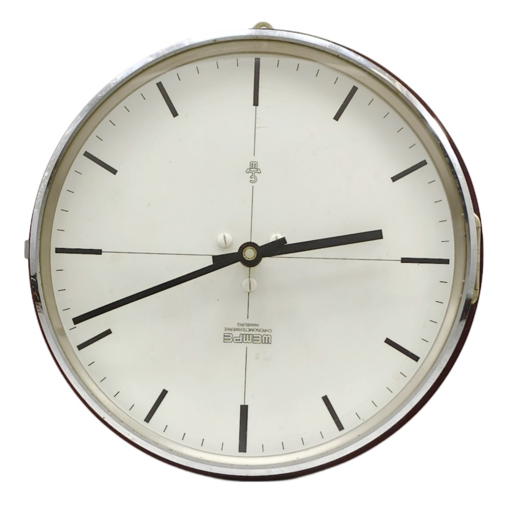 Wempe Ship's Analog Clock Highest Quality Range Chronometerwer Multiuse 12/24VDC