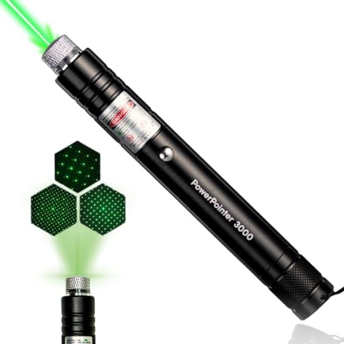 Power Pointer 3000 Flashlight Adjustable Star‑Pattern Projection Light – Flash