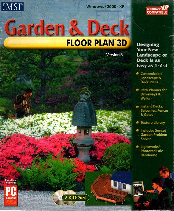 Garden & Deck Floor Plan 3D Version 6 PC-CD for Windows - NEW in BOX