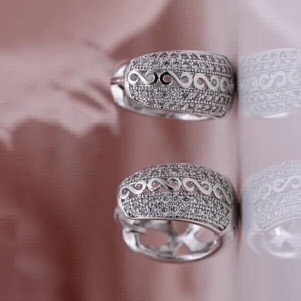 2 Ct Round Cut Simulated Diamond Gorgeous Hoop Earrings In 14k White Gold Plated