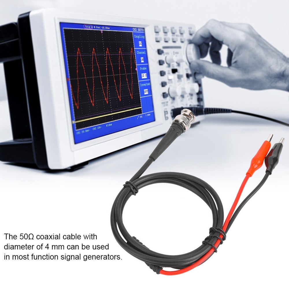 90cm 50Ω BNC Clip Coaxial Cable Function Generator Testing Line