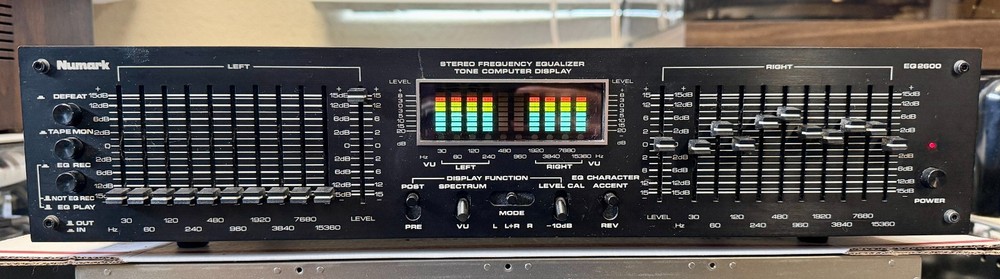 Numark EQ 2600 Tone Computer Display Stereo Frequency Equalizer Tested SEE VIDEO