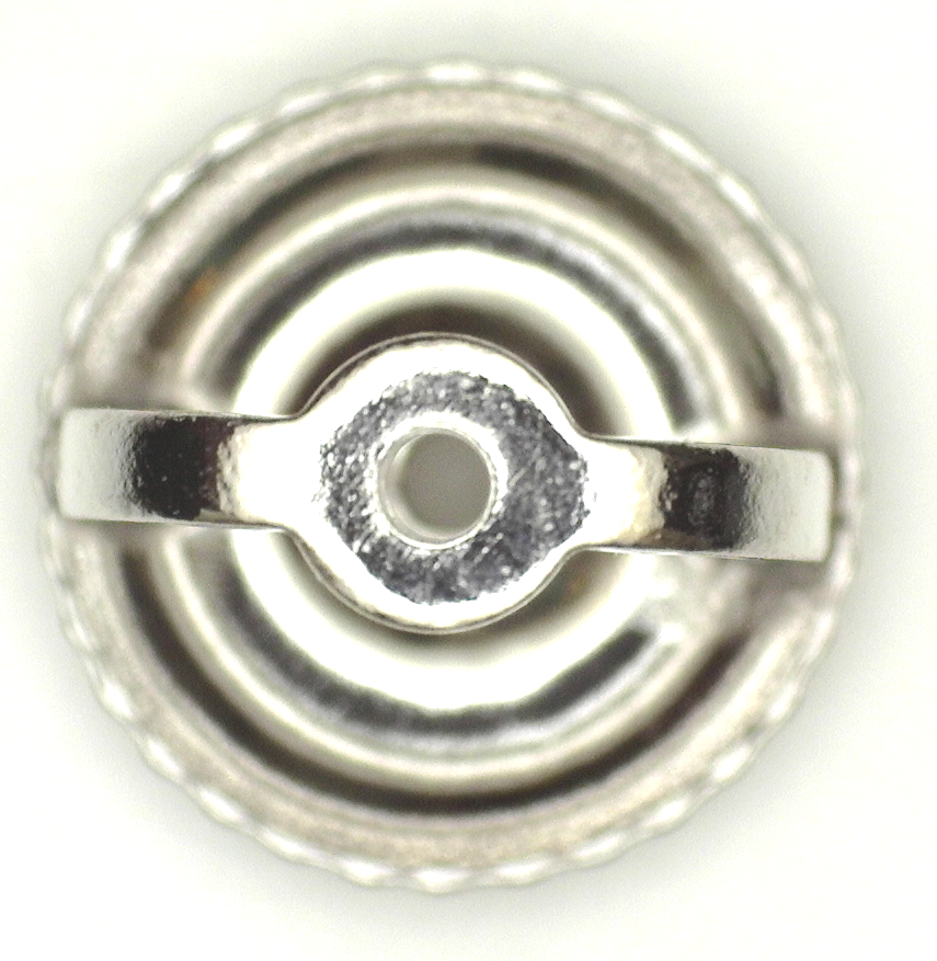 14K White Gold Round Pre-Notched Stud Earring Mount Setting Threaded 1 Piece