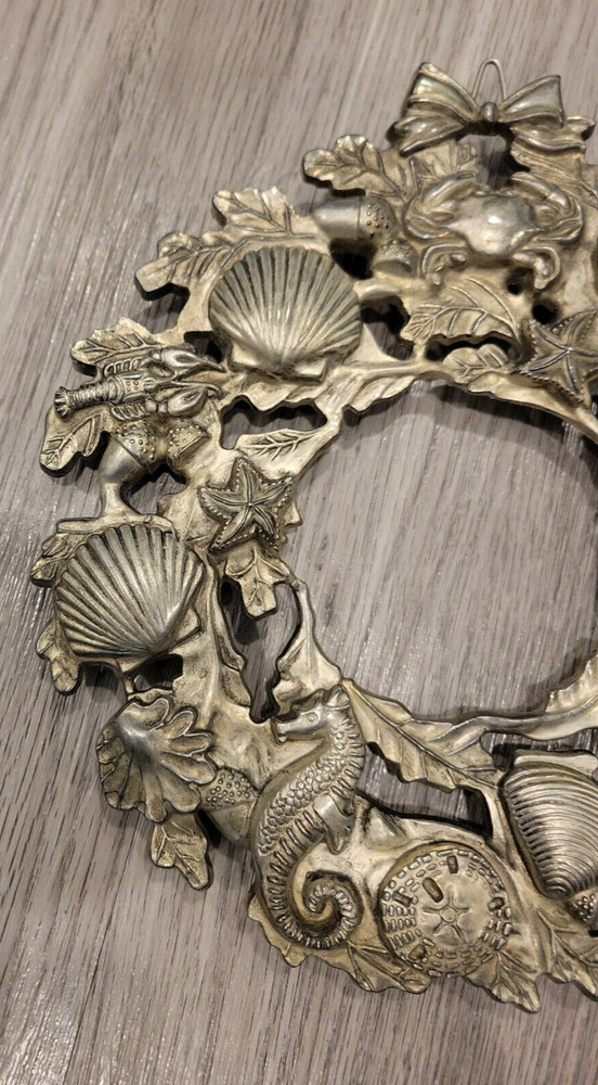 Vintage Sea Shell Life 9” Trivet Wall Plaque Wreath Style Beach Nature Godinger