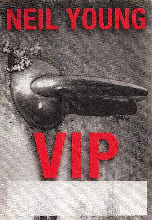 Neil Young Backstage Pass Grey/Red VIP Cloth Variant