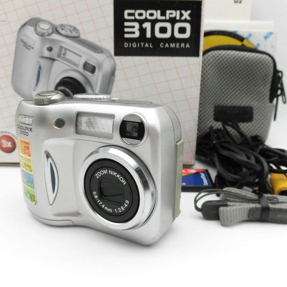 Nikon COOLPIX 3100 Compact Digital Camera Silver Tested with Accessories