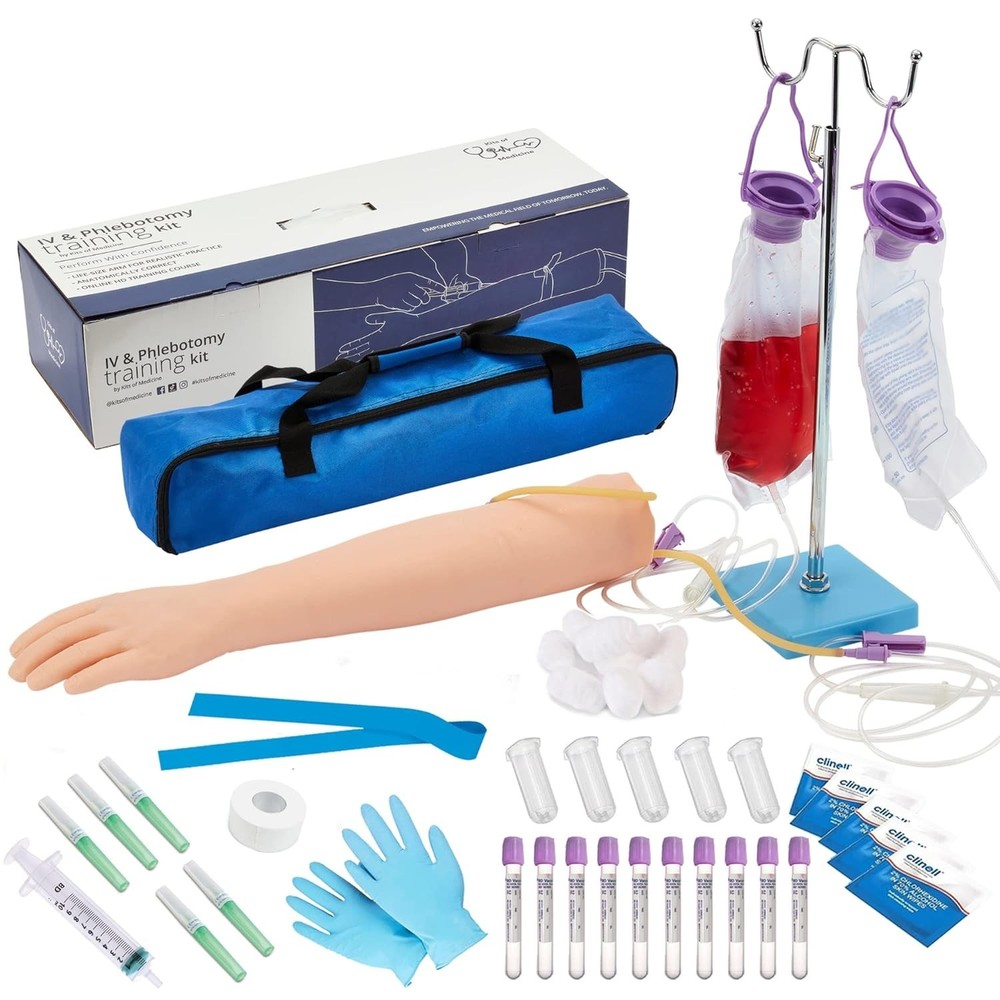 Durable Phlebotomy Practice Kit with HD Tutorials for Confident Nursing Students