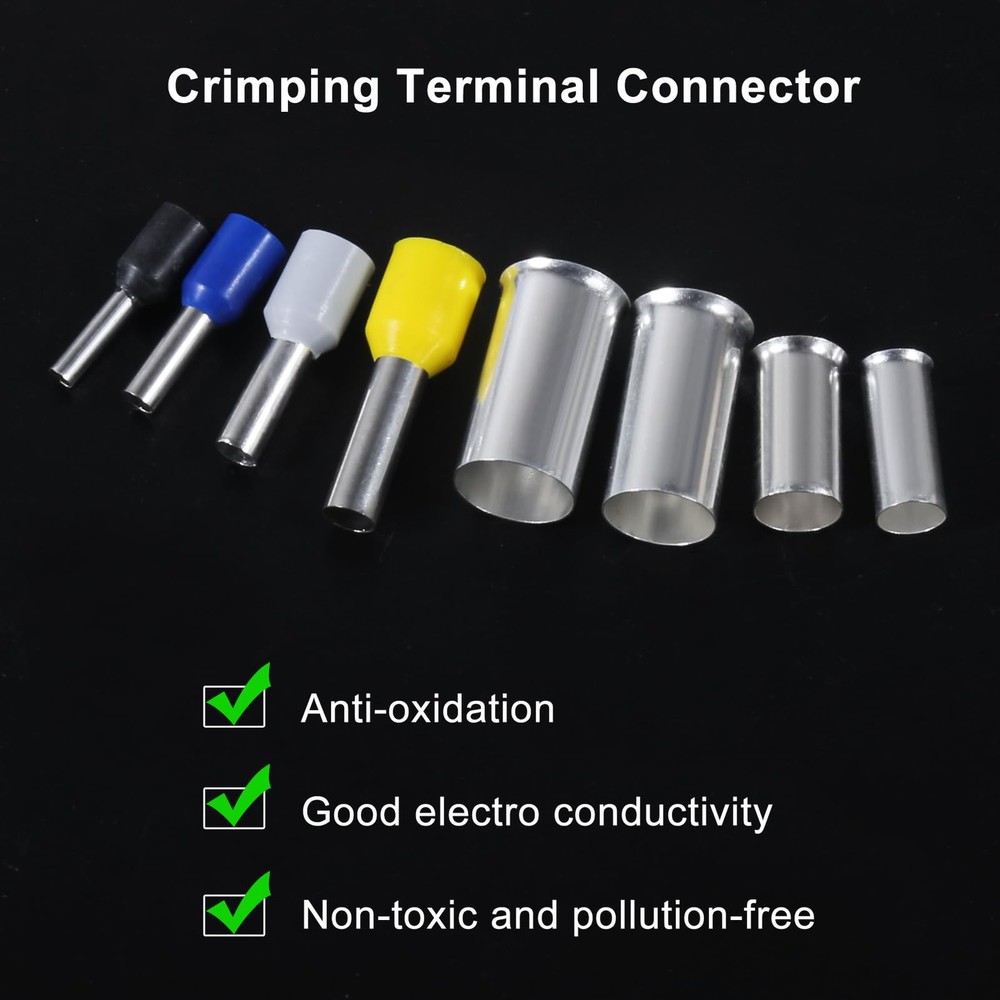 400Pcs Wire Ferrules Terminals Kits Silver Plated Copper Ferrules Wire Ends T...