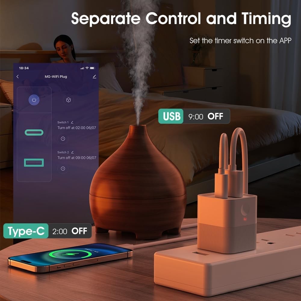 Smart 5-12V DC Outlet Switch with Remote Timer for USB Devices