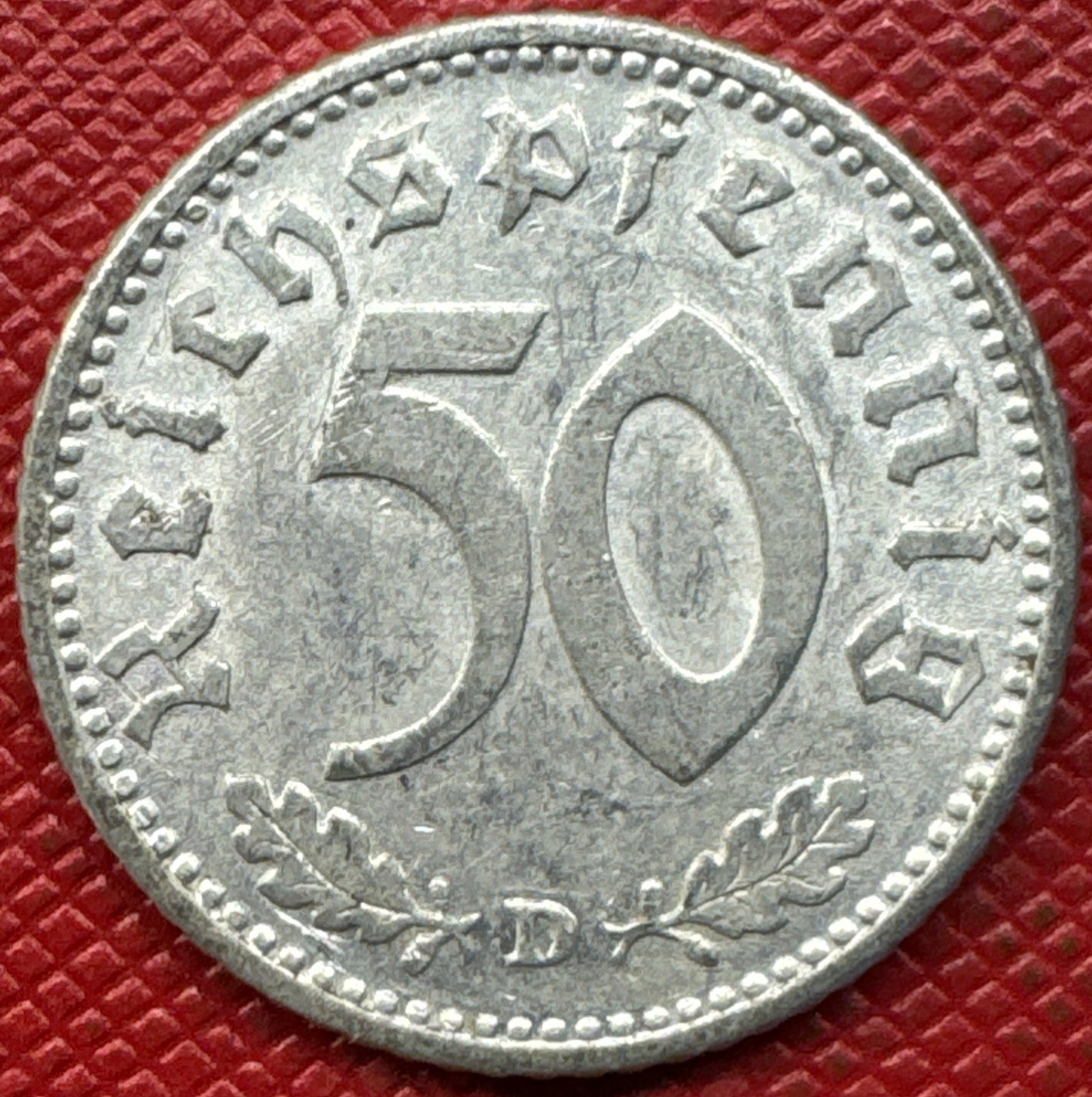 Germany, Third Reich 1940-D Aluminum 50 Reichspfennig. WWII Era. KM# 96