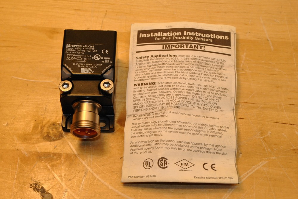 Pepperl & Fuchs NBB20-L3M-US-C3-V93 Inductive Sensor