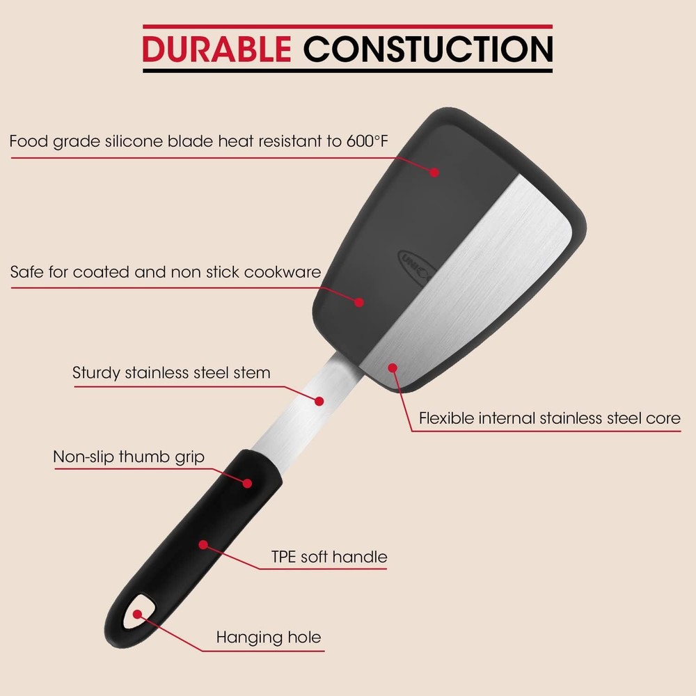 2 Pack Flexible Silicone Spatula, Turner