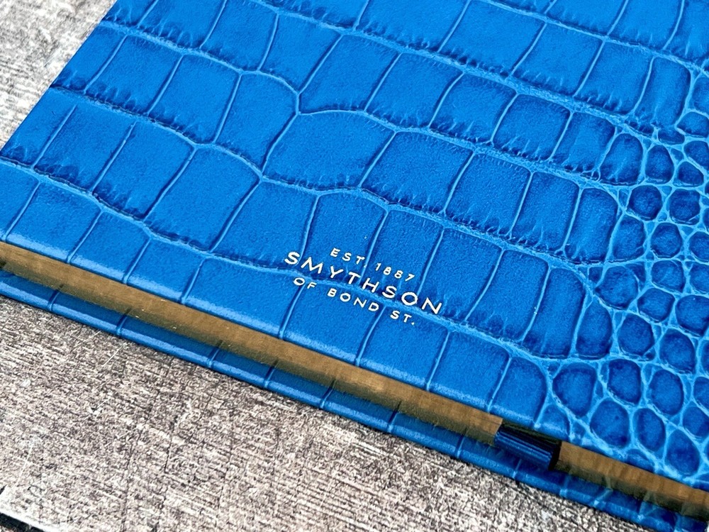 Smythson Medium Blue Mara Soho Notebook