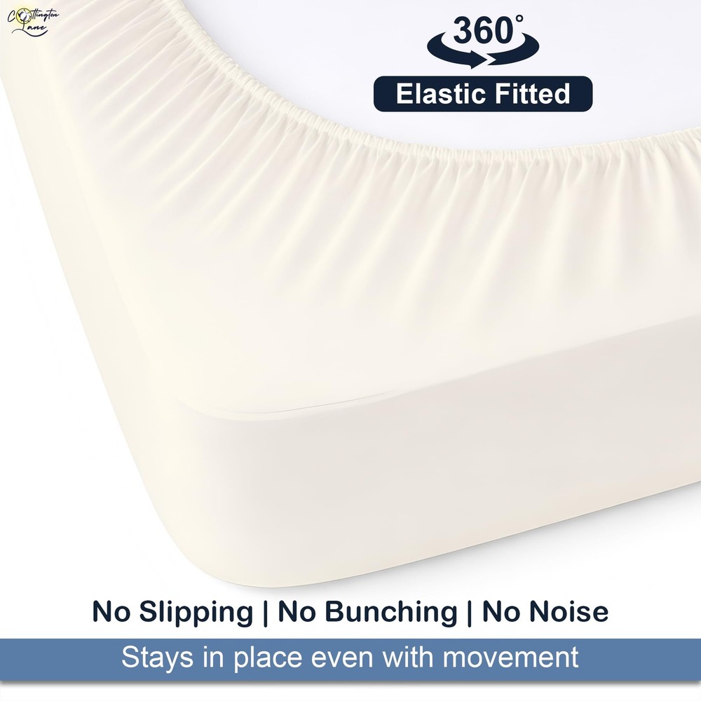 Split King Fitted Sheets for Adjustable Beds, Premium Hotel Quality Brushed M...