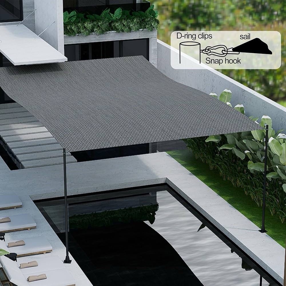 10ft Sun Shade Sail Poles - Heavy Duty Steel Metal Outdoor Post Kit for...