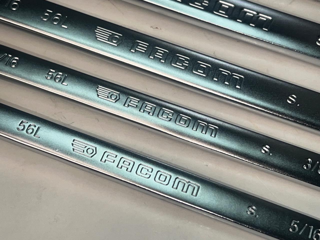 NEW Facom 56L Series 9pc 10° Offset LONG Box End SAE Wrench Set 5/16" to 1-1/4"