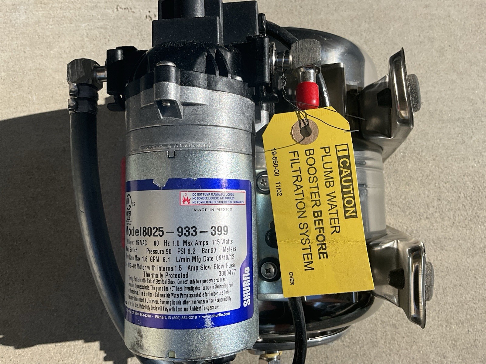 ( NEW) 2022 Shurflo 804-023 Water Boost System Fountain Drink Water booster B