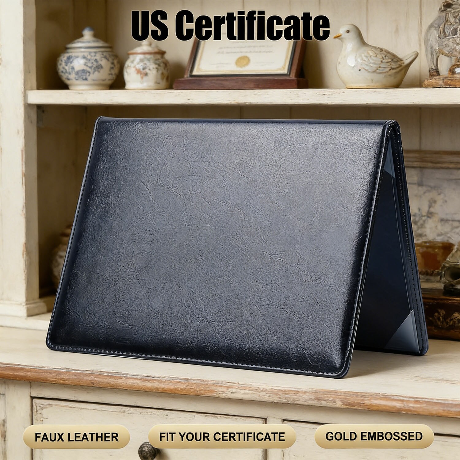 US Naturalization Certificate Holder PU Cover for Citizenship Document