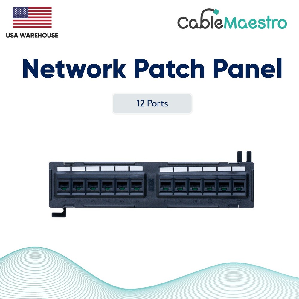 Patch Panel UTP 12/24/48 Port CAT6/5 RJ45 110 Network Surface Wall Mount Bracket