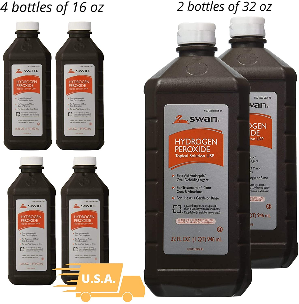 Swan Hydrogen Peroxide Topical Solution 16 oz (Pack of 4)