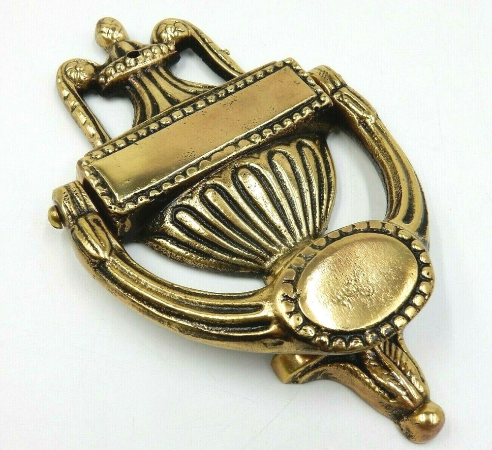 VINTAGE SOLID BRASS VIRGINIA STYLE BLANK MONOGRAM SPACE DOOR KNOCKER