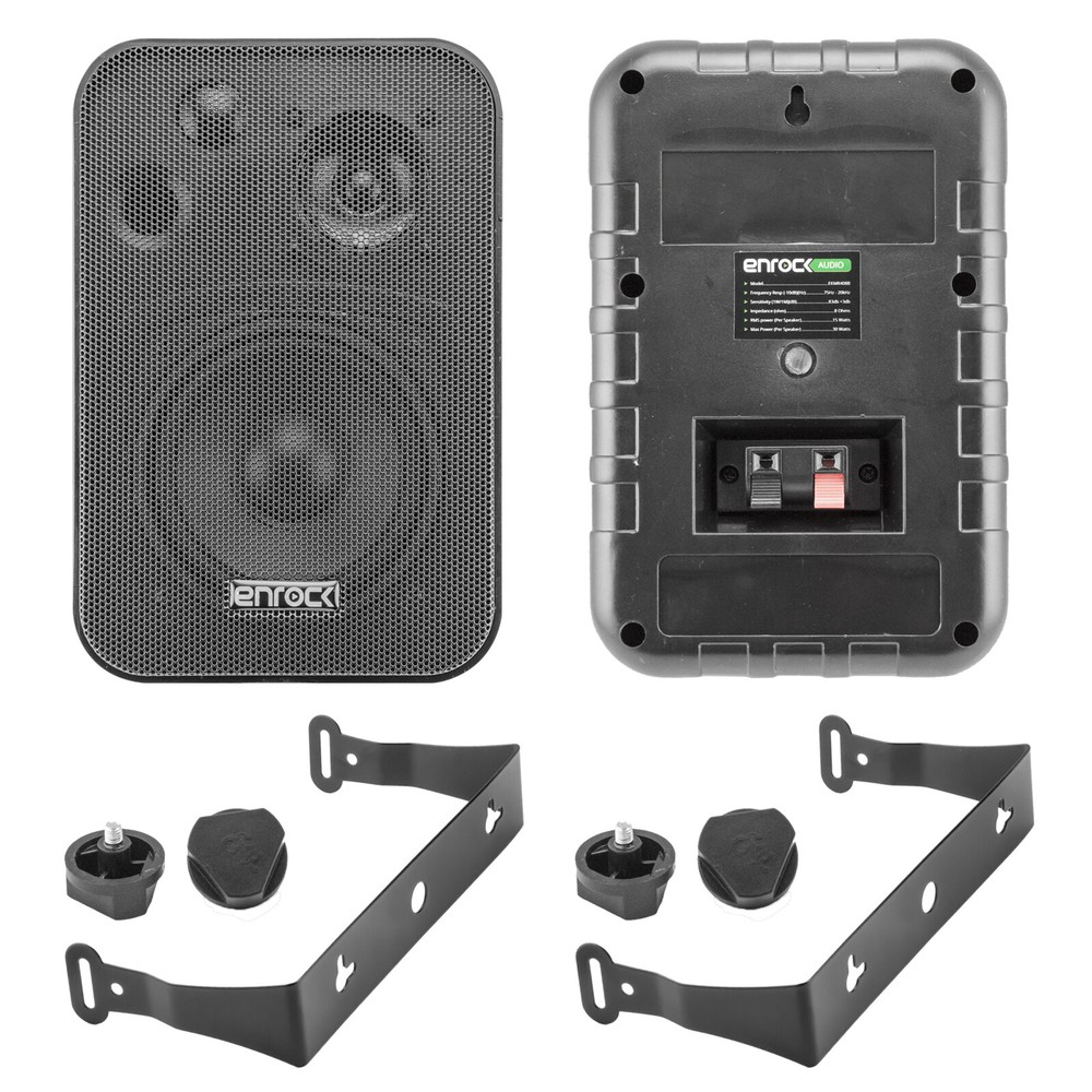 Pyle Bluetooth Receiver, Microphone System, 4x 4" 30W Speakers, Speaker Wire