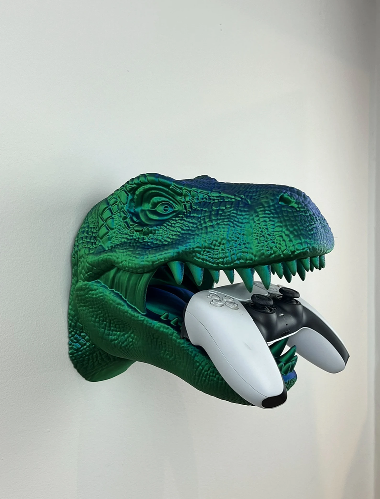 T-Rex Headphone, Controller Wall Holder - Unique Decor Piece