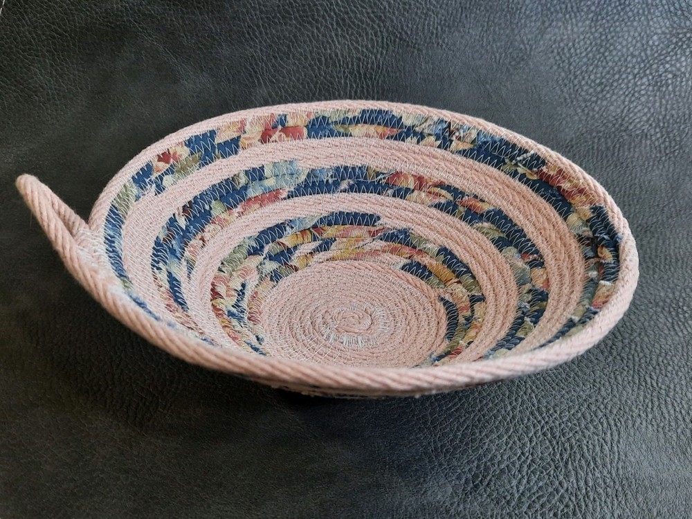 Hand Crafted Rope Bowl Coiled Pink