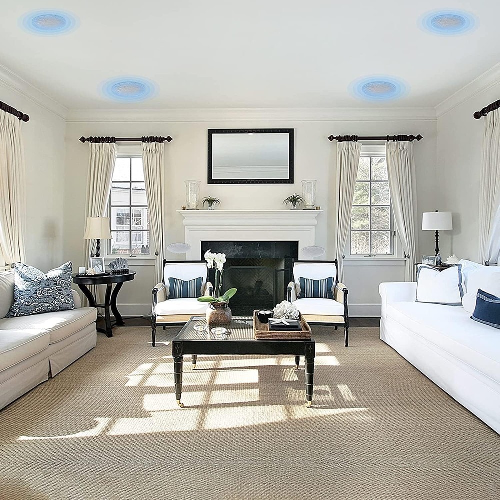 Herdio 4 Pack 4” Ceiling Speakers 320Watts - Flush Mount Easy Installation