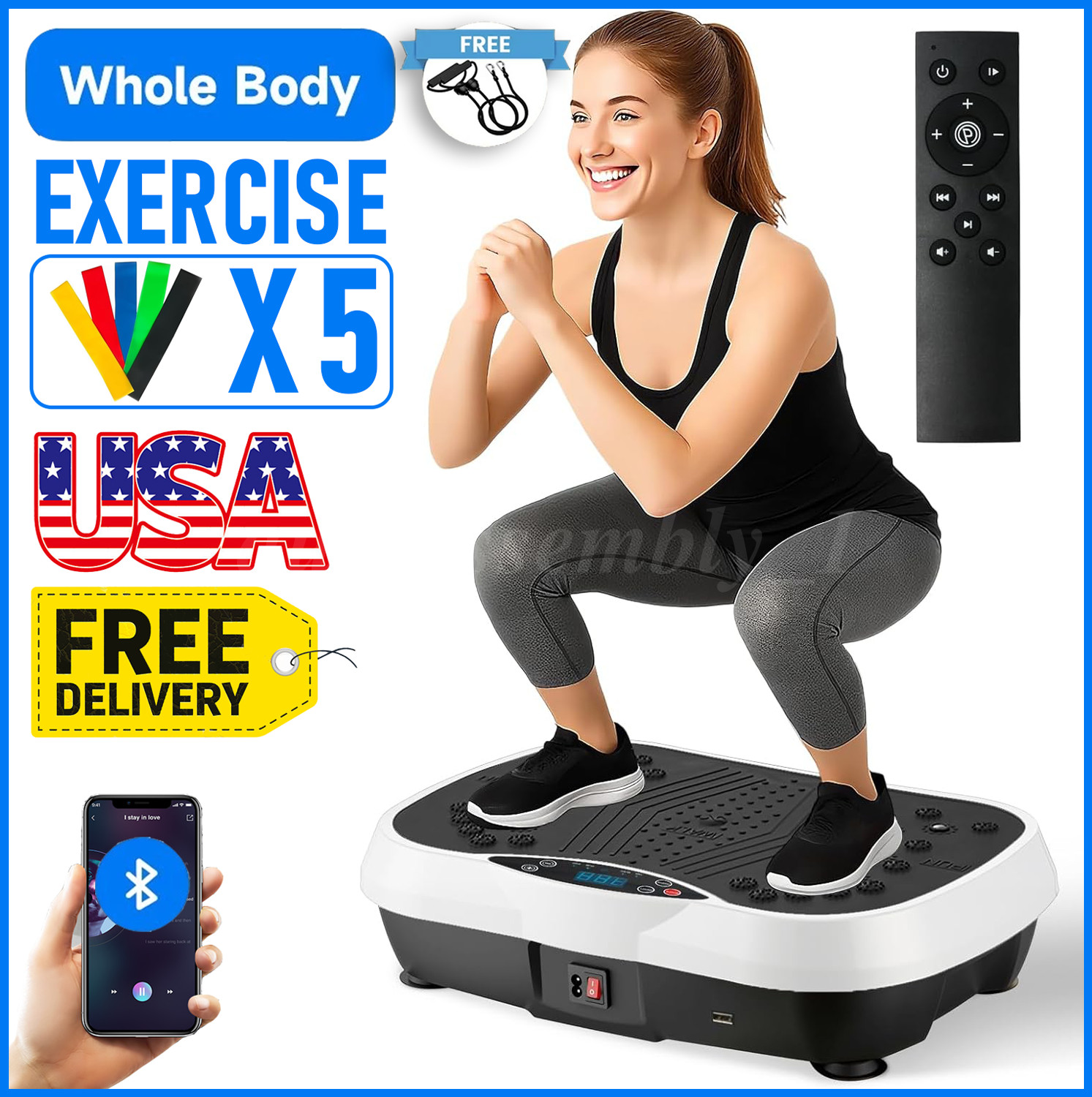 NEW Vibration Plate Exercise Machine Vibrate Platform Whole Body Workout Fitness