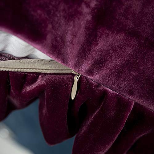 Velvet Throw Pillow Cover Soft Decorative Luxurious Solid Square Amaranth