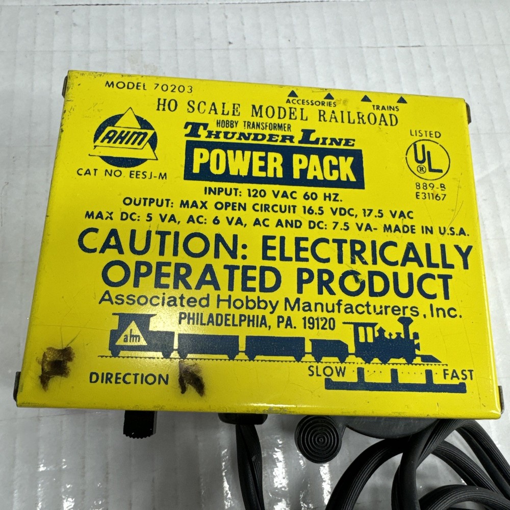 Ahm Thunder Line Ho/ N Scale Transformer, Power Pack For Train Set Layout