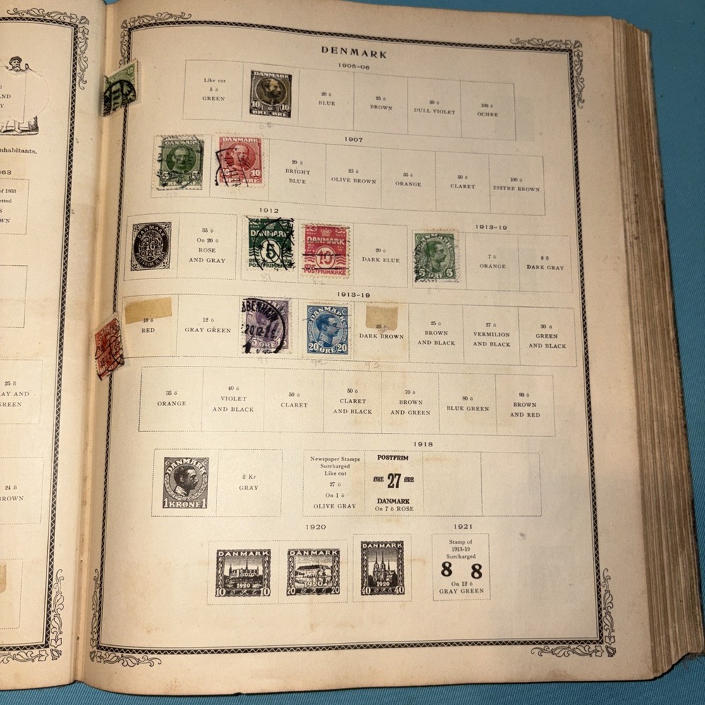 Antique International Junior Postage Stamp Album 1930 Including Stamps