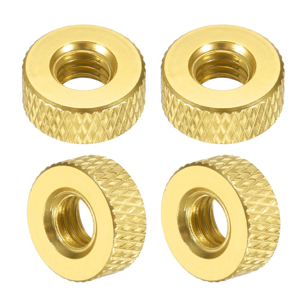 4Pcs M6x12mmx5mm Knurled Thumb Nuts, Yellow