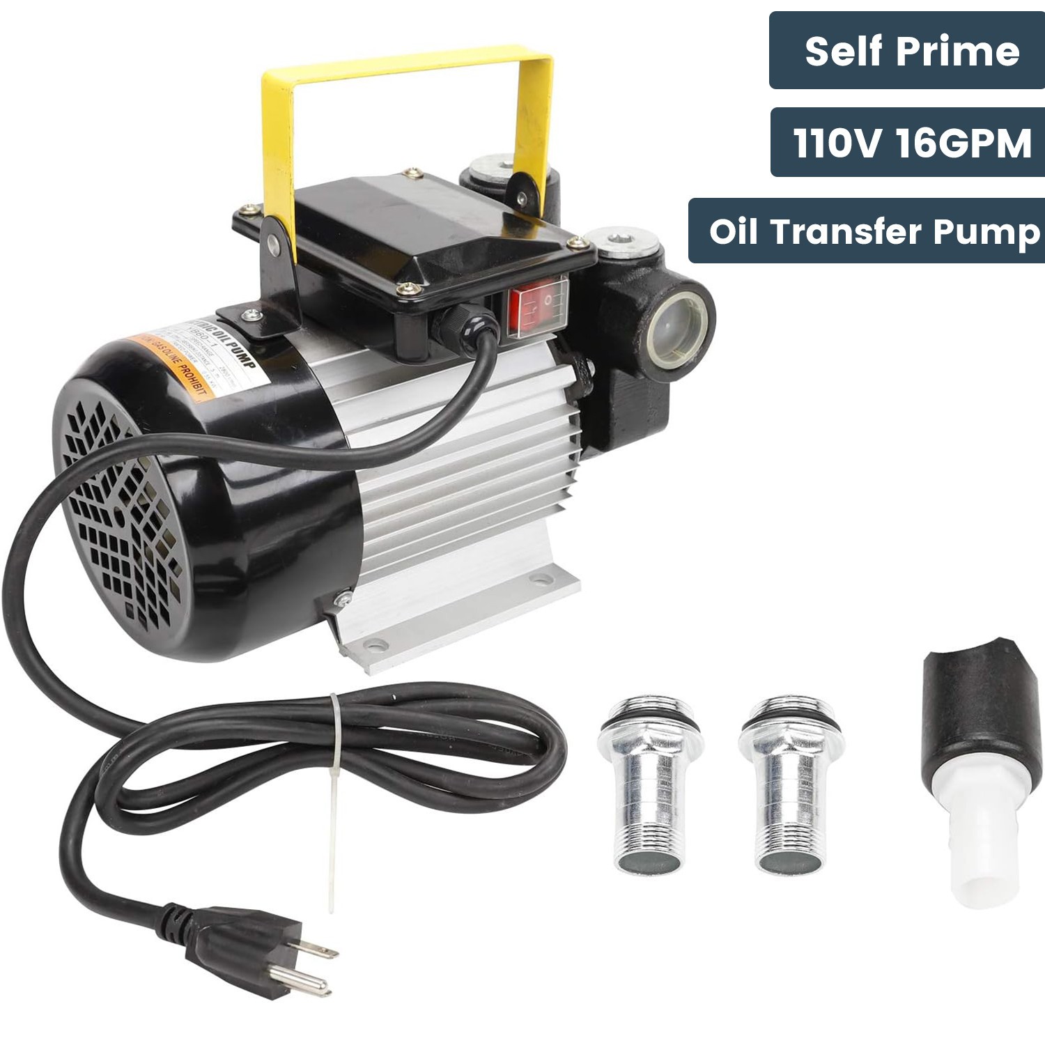 16GPM Self Prime 110V AC Oil Transfer Pump Fuel Diesel Kerosene Biodiesel Pumps