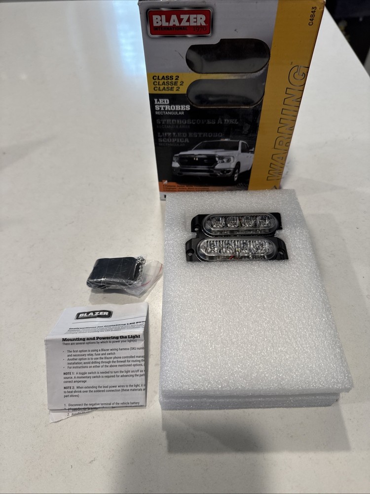 New Blazer C4843 Class 2 Rectangular LED Strobe Lights Grille Mount Safety Light