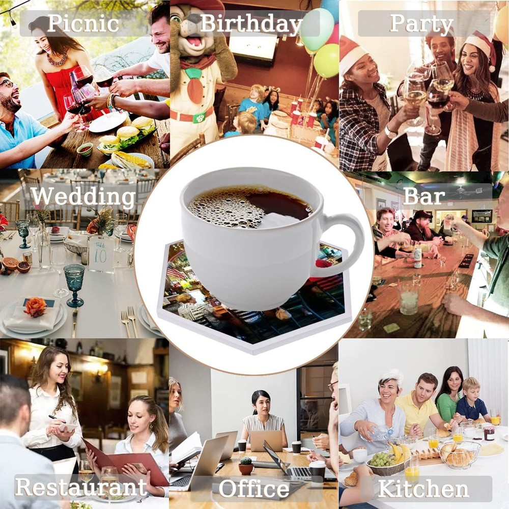 Custom Coasters for Drinks Personalized Ceramic Customize with Wedding Photos