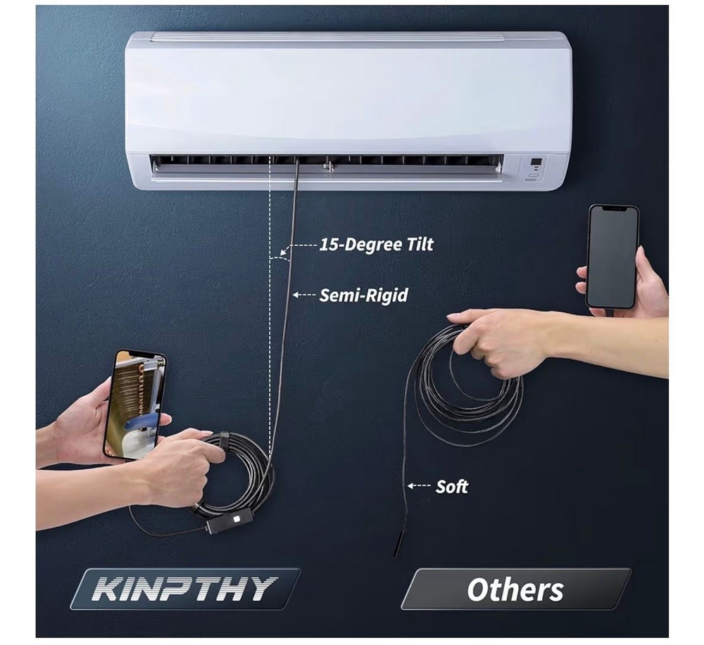 1920P HD Endoscope Camera 16.4ft Borescope Snake Camera LED Light