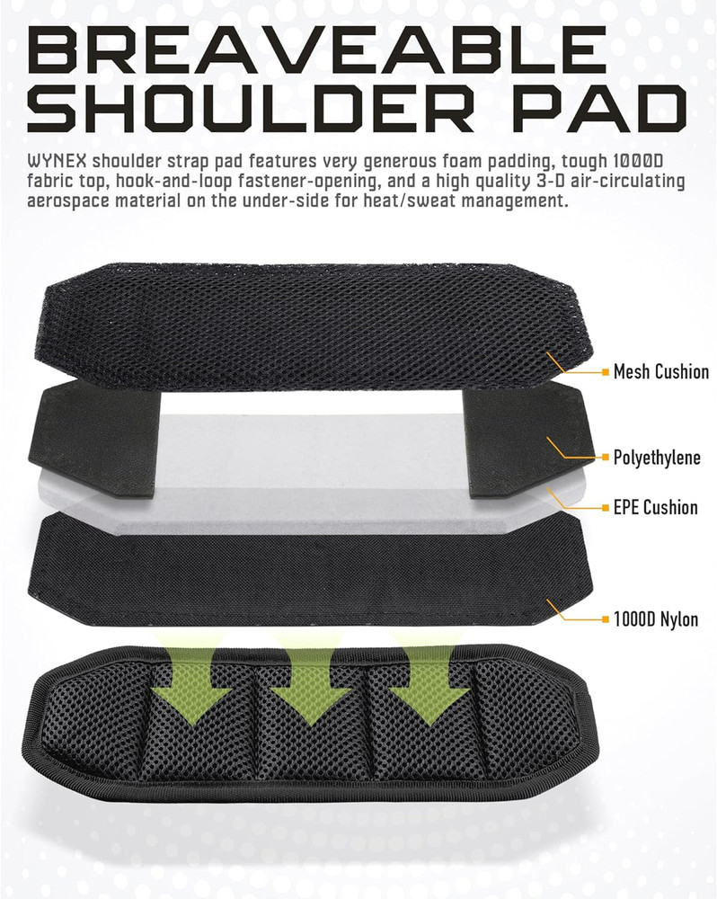 Shoulder Strap Pad for Tactical Pouch, Universal Bag Strap with Detachable Thick